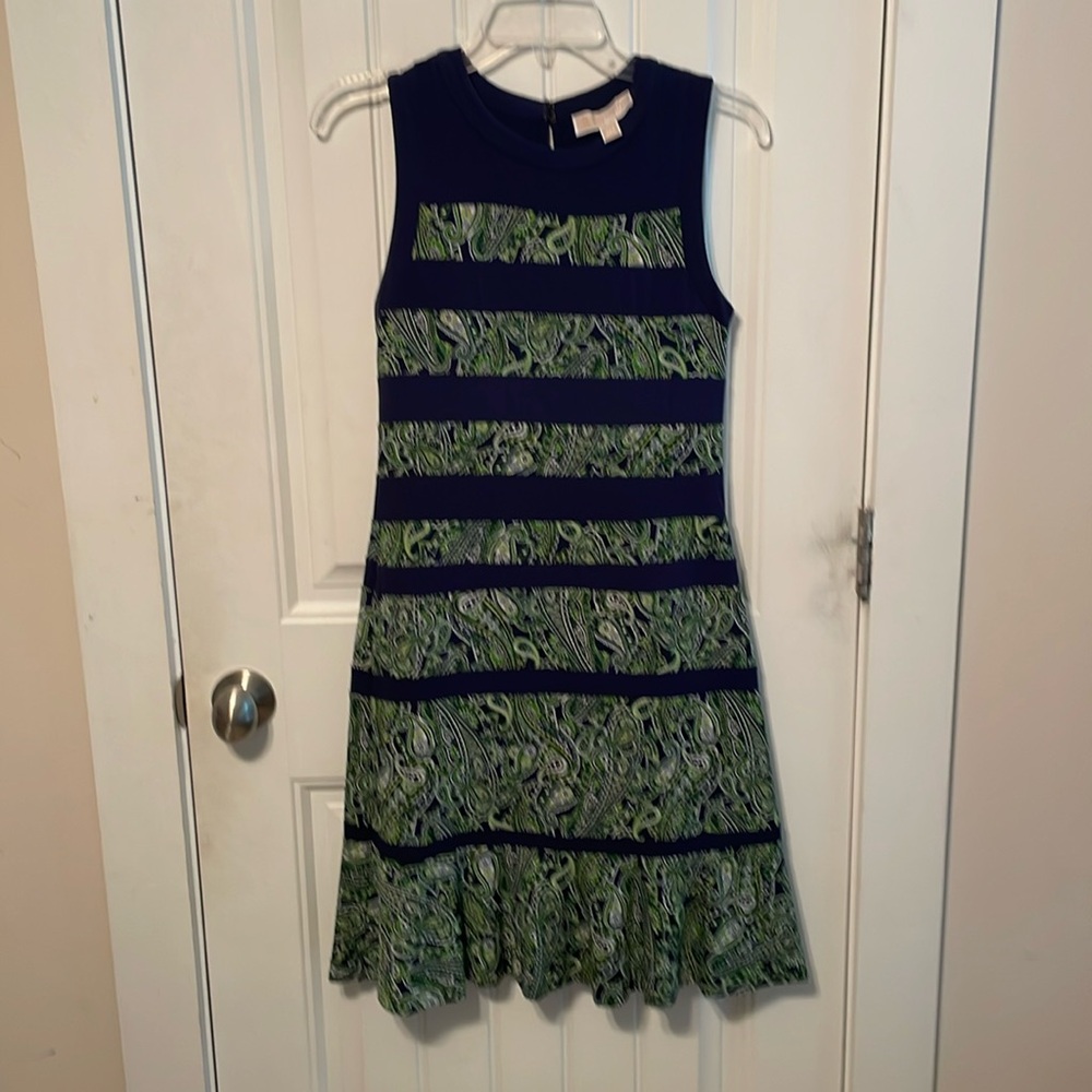 Michael Kors Size XXS Navy Multi Color Dress